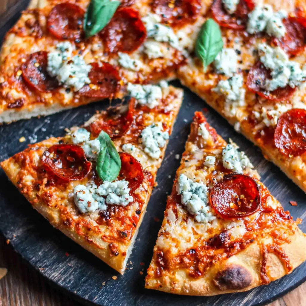 Hot Honey Pepperoni Flatbread final presentation