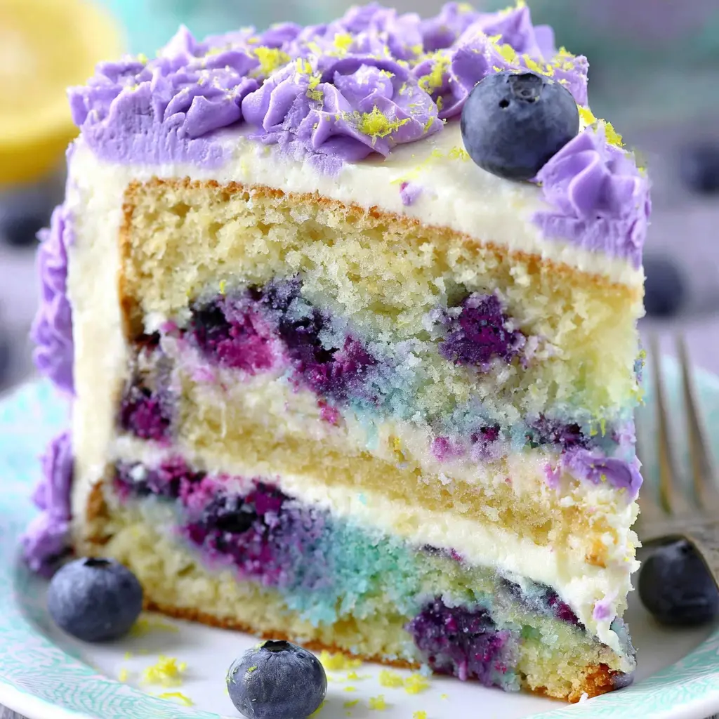 Lemon Berry Cheesecake Cake close up