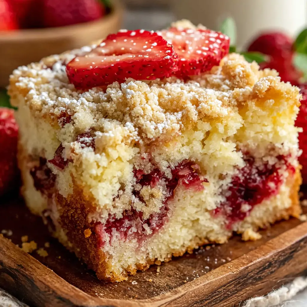 Strawberry Vanilla Crunch Cake final presentation