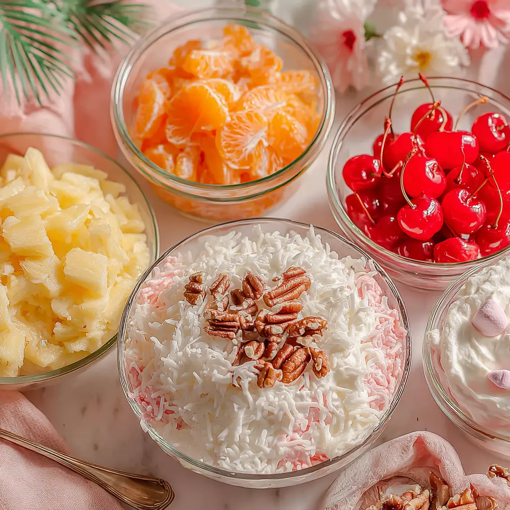 ambrosia salad - main ingredients