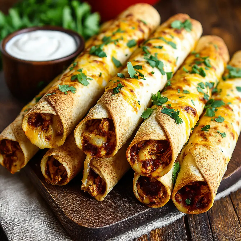 bbq chicken taquitos - final presentation
