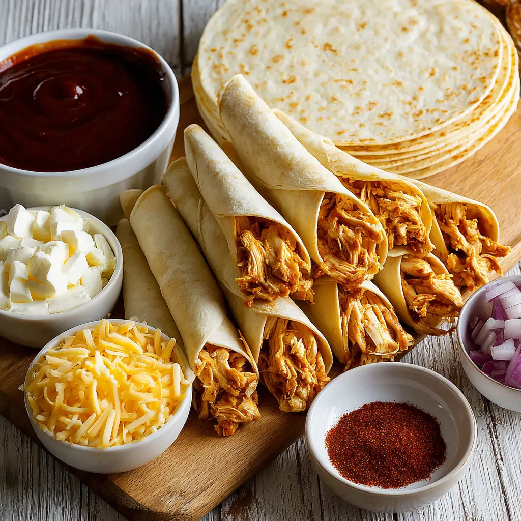 bbq chicken taquitos - main ingredients