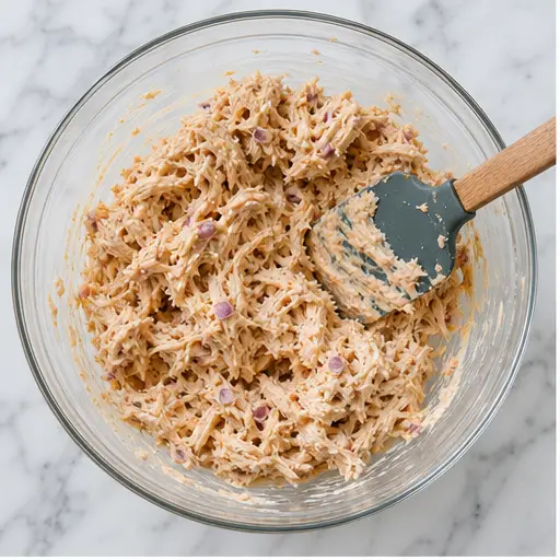 Step 1: Mixing the creamy BBQ chicken filling