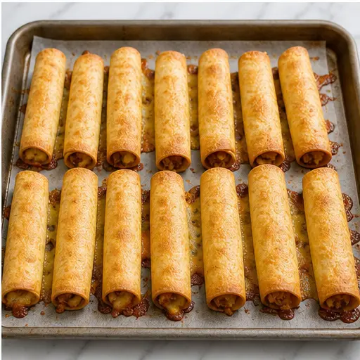 Step 4: Golden crispy taquitos after baking