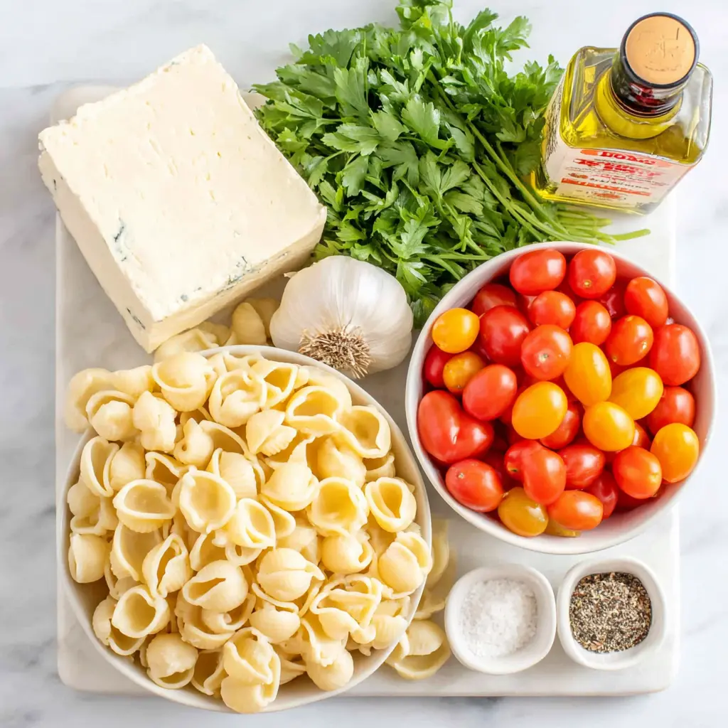 boursin pasta - main ingredients