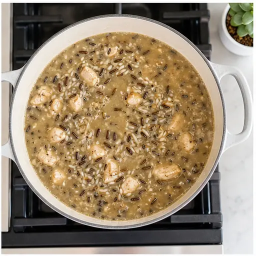Step 2: Cook wild rice blend in broth until tender