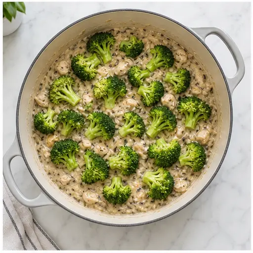 Step 3: Steam broccoli on top of the rice