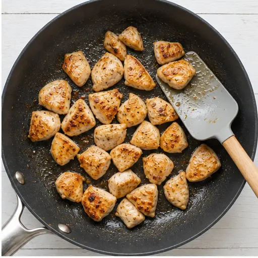 Step 2: Searing chicken until golden