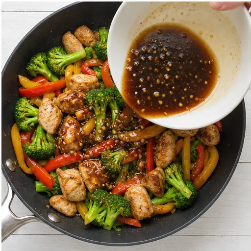 Step 4: Adding the savory sauce