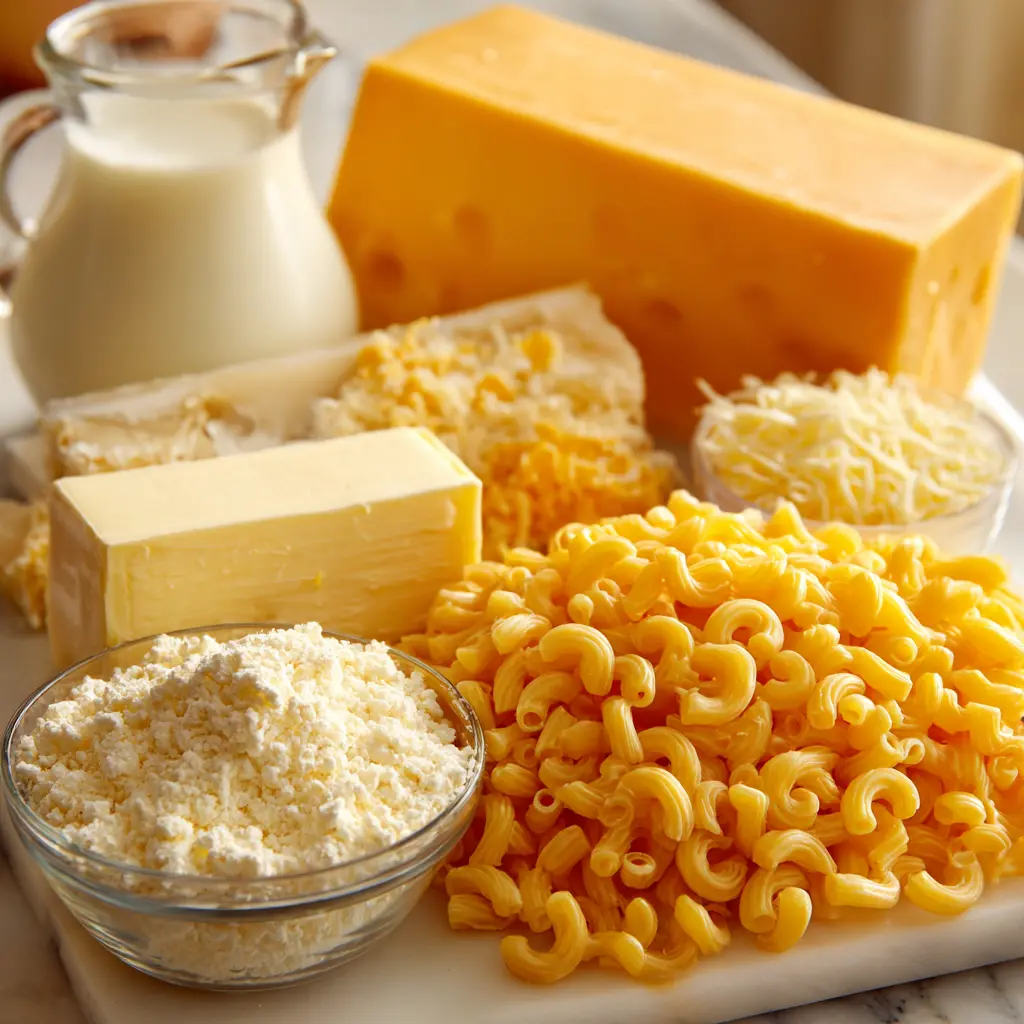 homemade mac and cheese - main ingredients