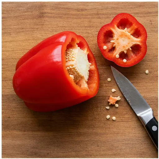 Step 1: Removing the core and seeds