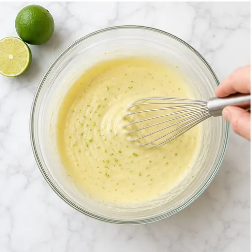 Step 3: Whisking key lime filling ingredients