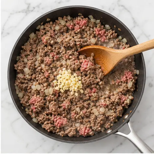 Step 2: Brown ground beef with Mediterranean spices