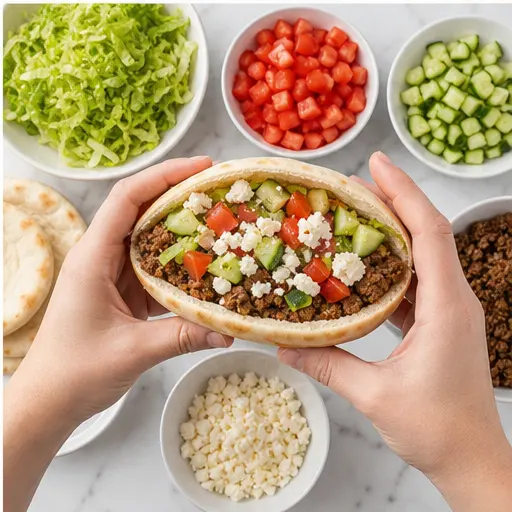 Step 4: Assemble pita pockets with fillings