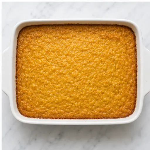 Step 4: Baking the pudding until golden