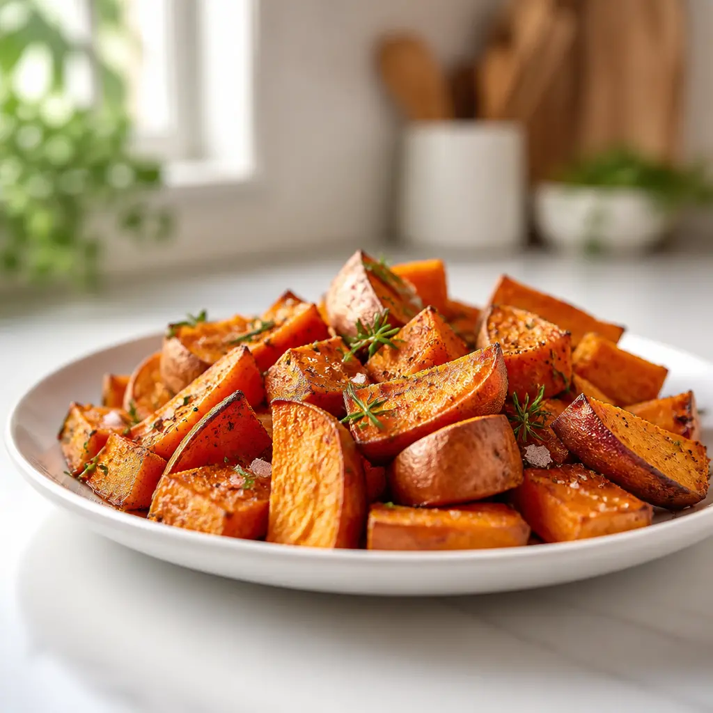 roasted sweet potatoes - final presentation