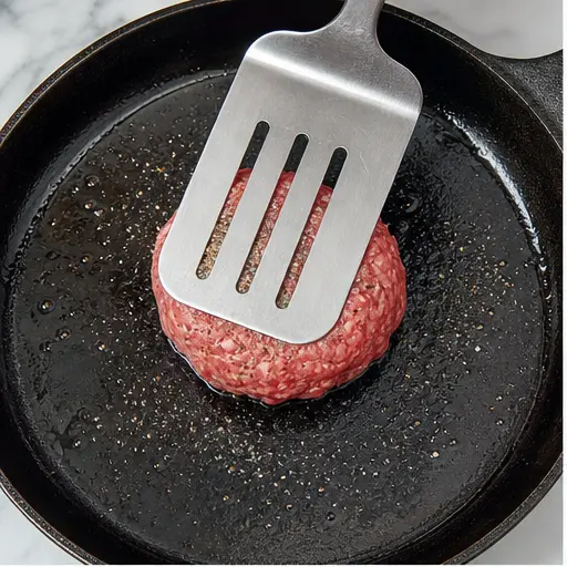 Step 1: Forming beef into balls and smashing thin on hot skillet