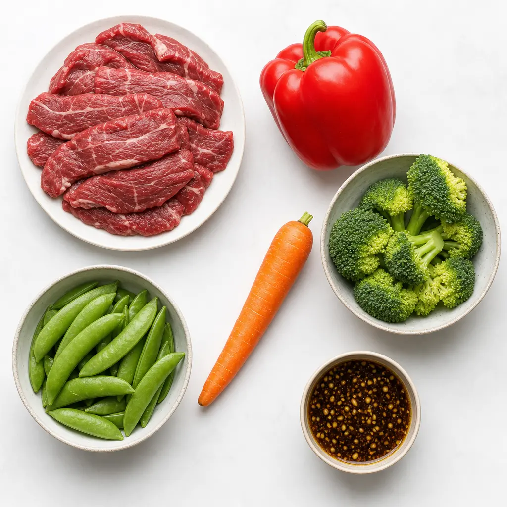stir fry vegetables - main ingredients