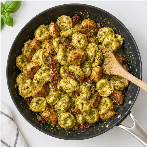 Step 4: Combine tortellini with pesto sauce