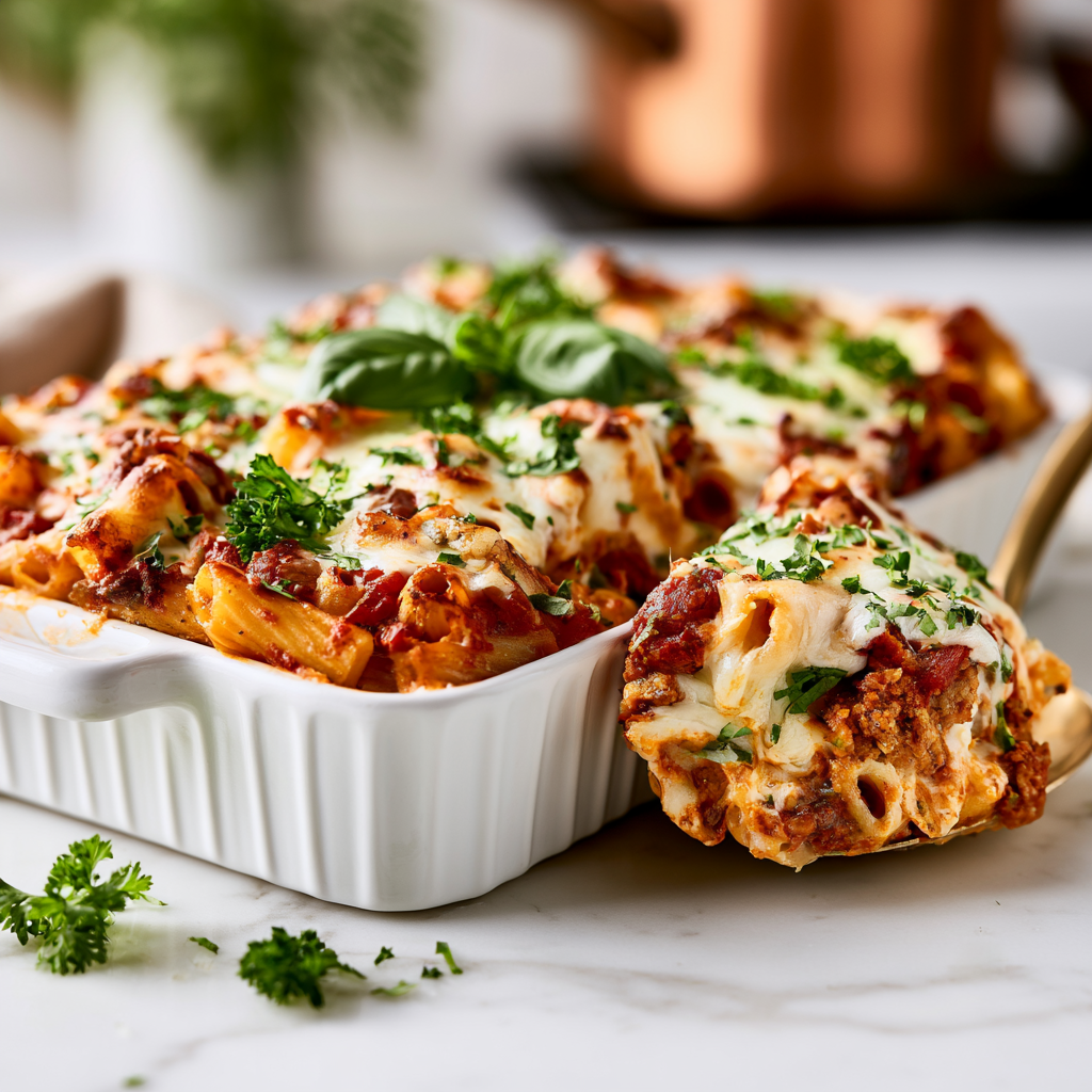baked ziti - final presentation