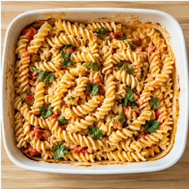 Step 4: Stir in cooked pasta and fresh basil until fully coated