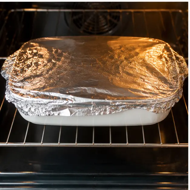 Step 3: Cover and bake the orzo