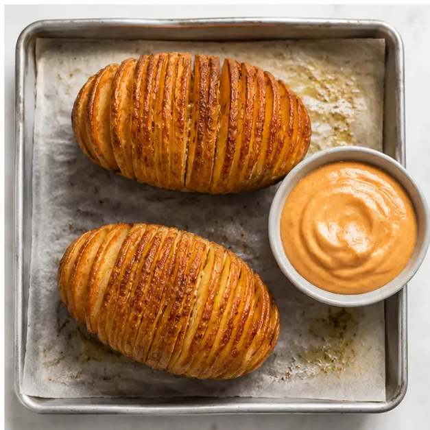 Step 4: Finished crispy potatoes with Cajun mayo dip