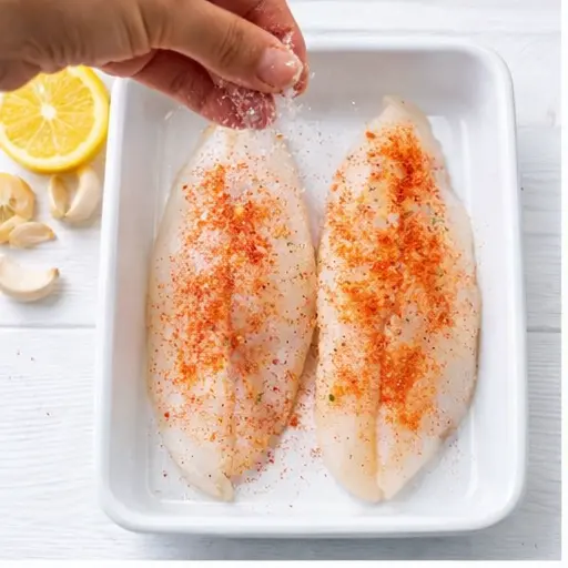 Step 1: Seasoning tilapia fillets