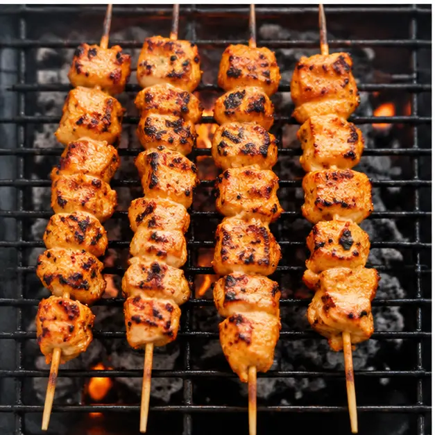 Step 3: Grilling skewers with char marks