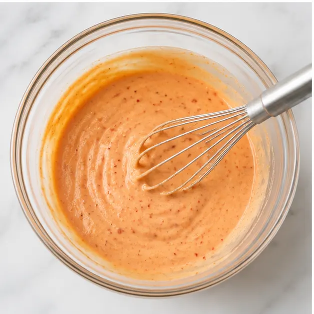 Step 3: Whisking the creamy Bang Bang sauce