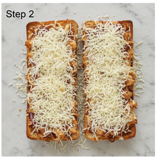 bbq chicken french bread pizza - step 2