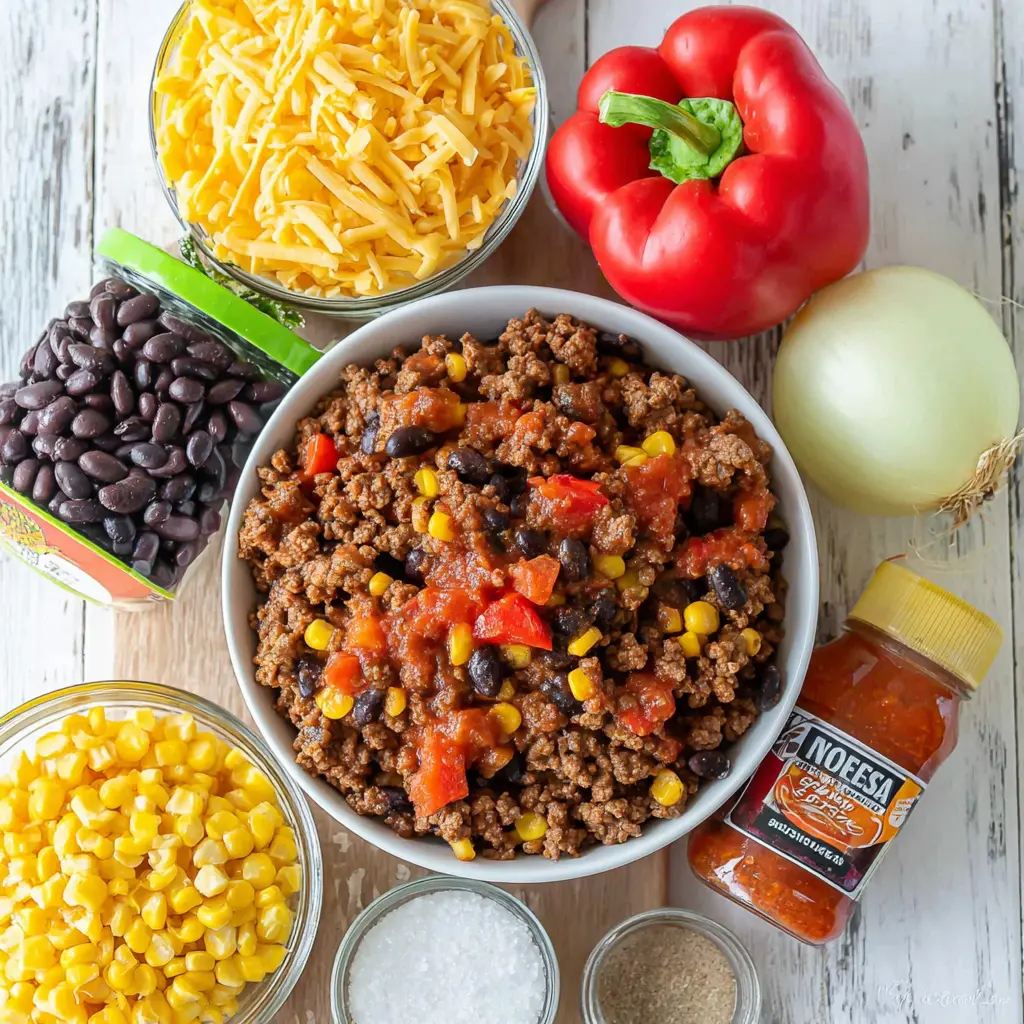 black bean taco soup - main ingredients