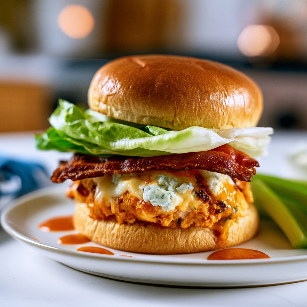 buffalo chicken burgers - final presentation