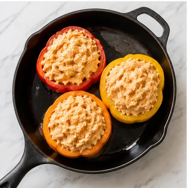 Step 3: Filling the pepper halves