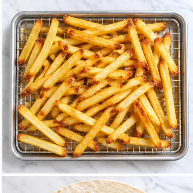 Step 2: Baking the frozen french fries until golden