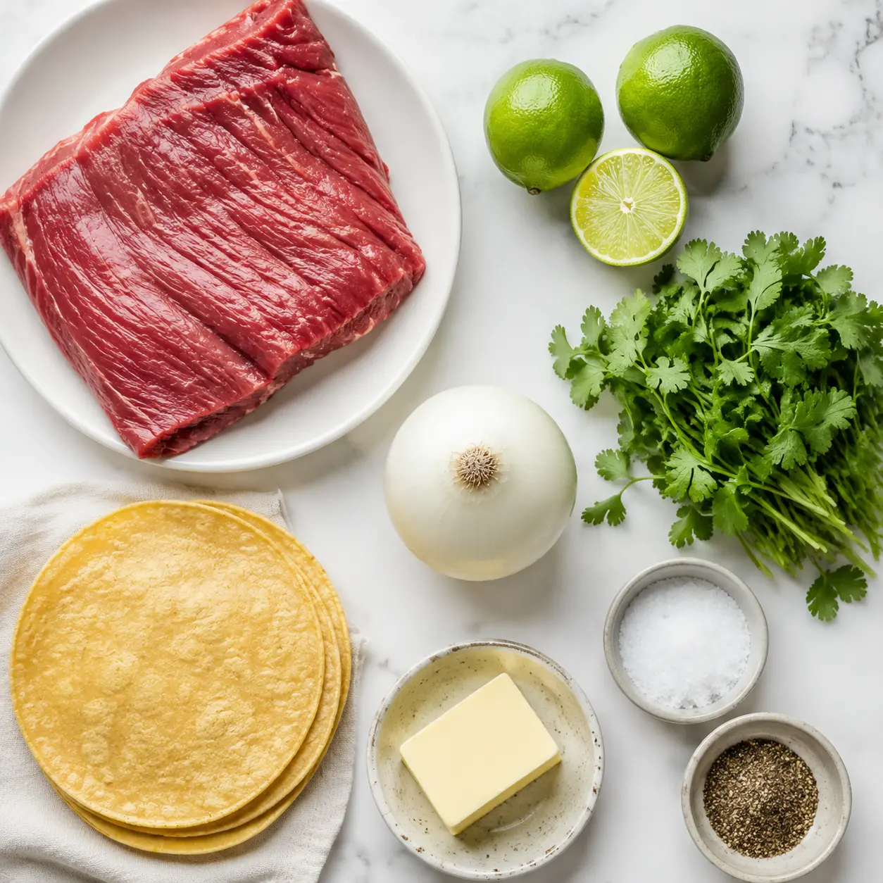 carne asada tacos - main ingredients