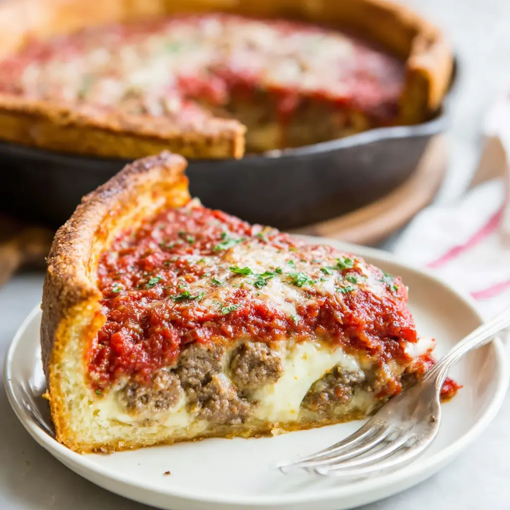 chicago style deep dish pizza - final presentation