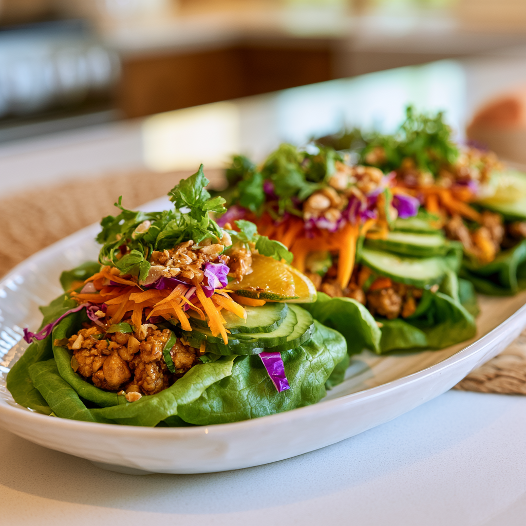 chicken lettuce wraps - final presentation