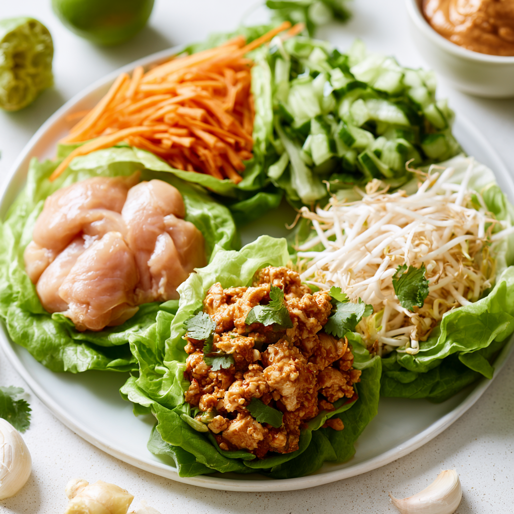 chicken lettuce wraps - main ingredients