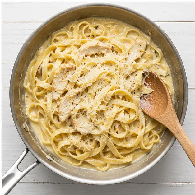 Step 4: Toss cooked fettuccine in the sauce