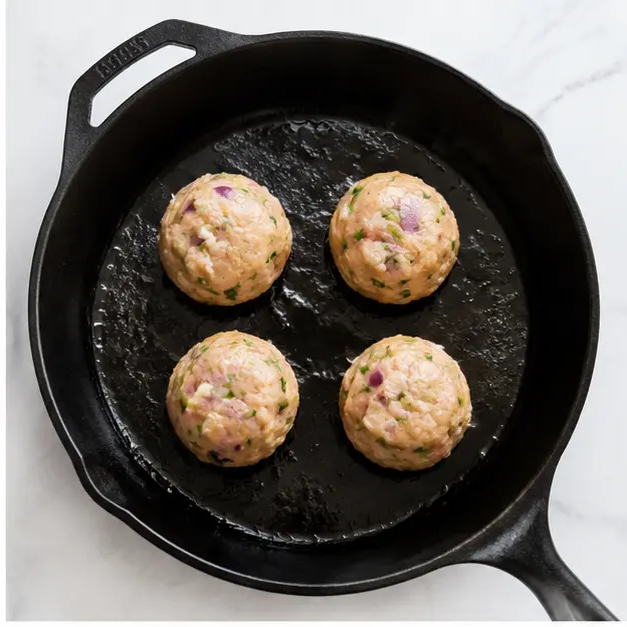 Step 2: Roll chicken into loose balls