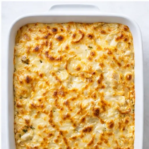 Step 4: Baking the casserole with mozzarella and Parmesan cheese until golden