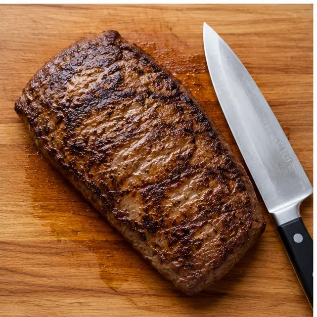 Step 3: Resting the cooked steak before slicing