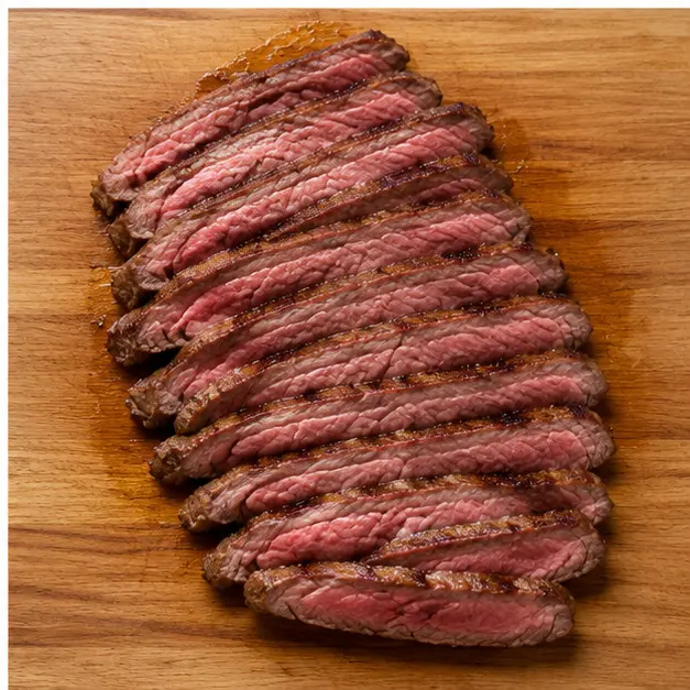 Step 4: Slicing rested steak against the grain