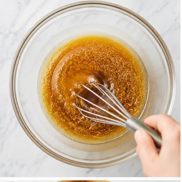 Step 1: Whisking together the Asian vinaigrette