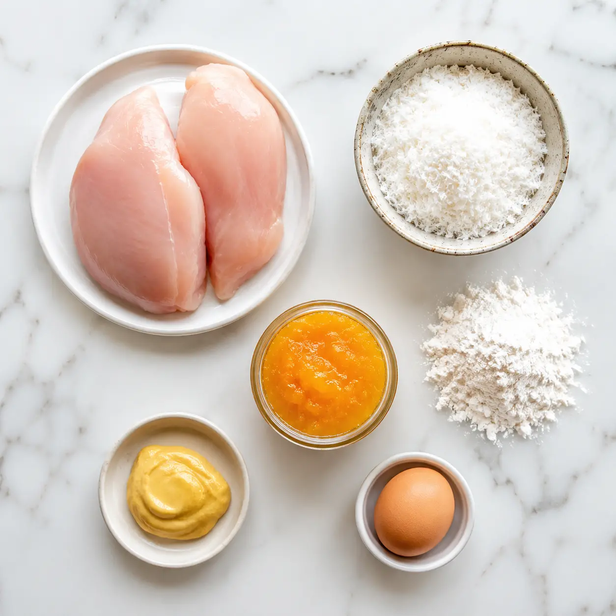 coconut peach chicken - main ingredients