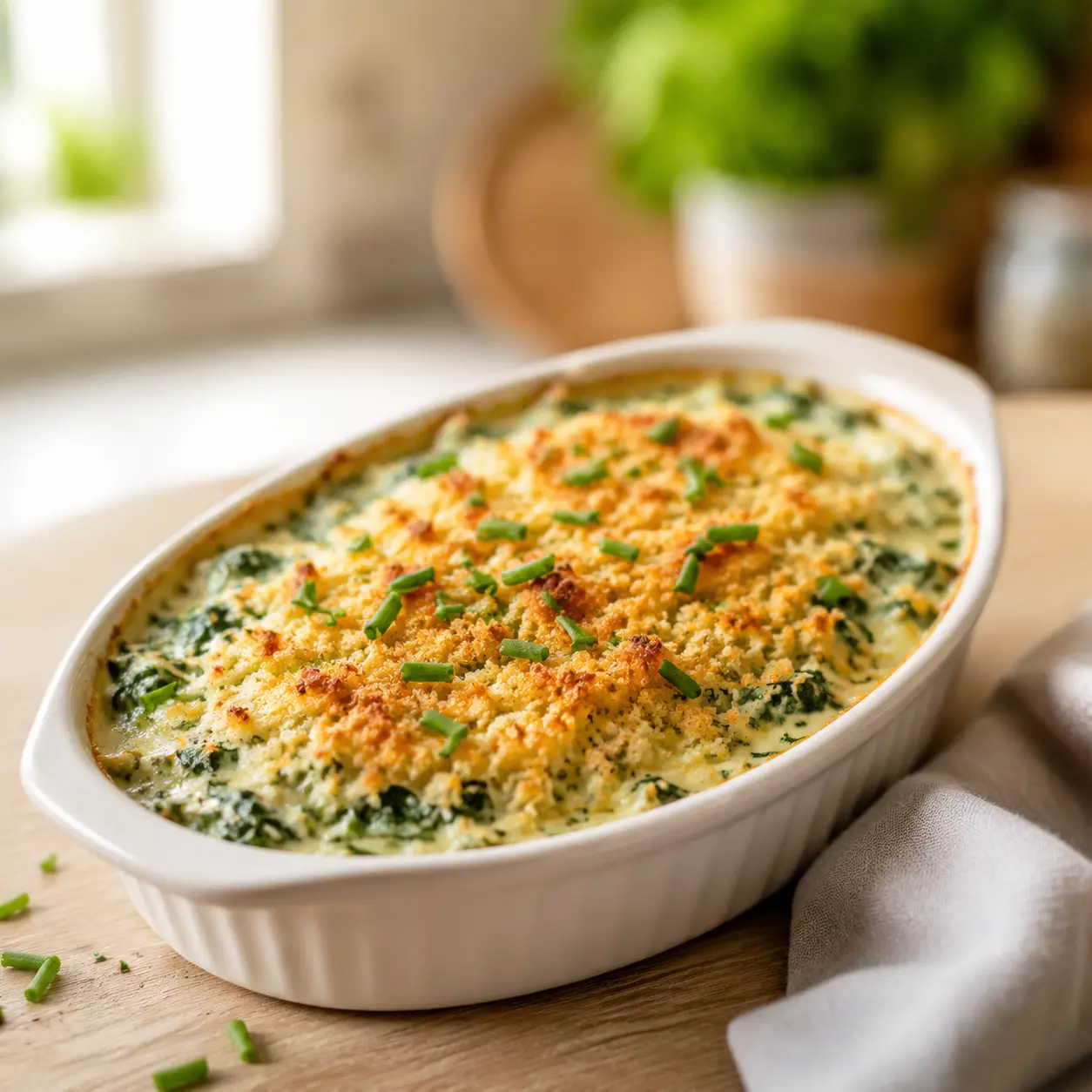 creamed spinach - final presentation