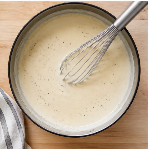 Step 3: Whisk in half-and-half and cream cheese until smooth