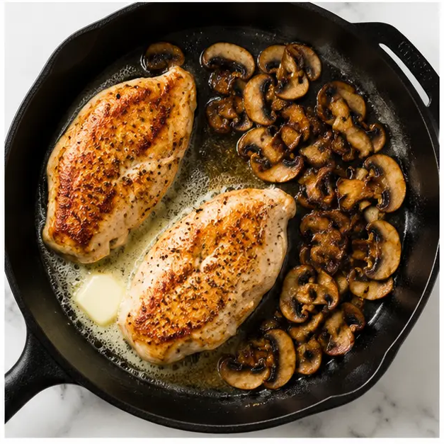 Step 2: Searing chicken until golden brown