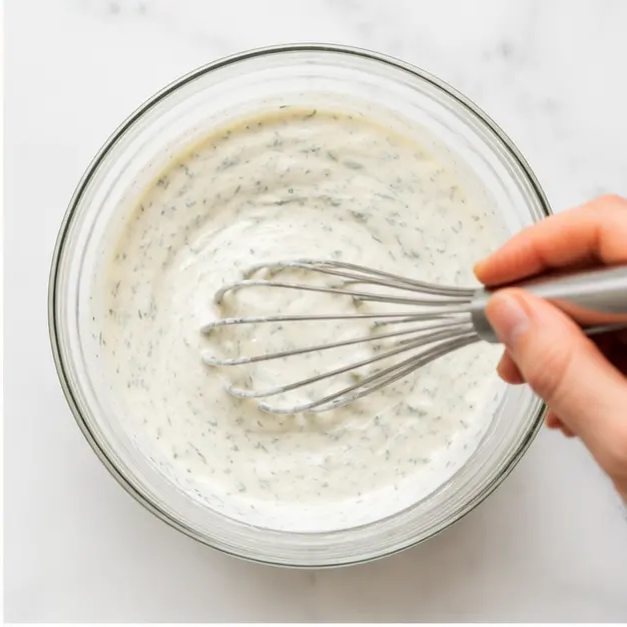 Step 2: Whisking the creamy dressing